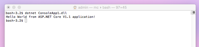Running .NET Core 1.1 console application under OSX